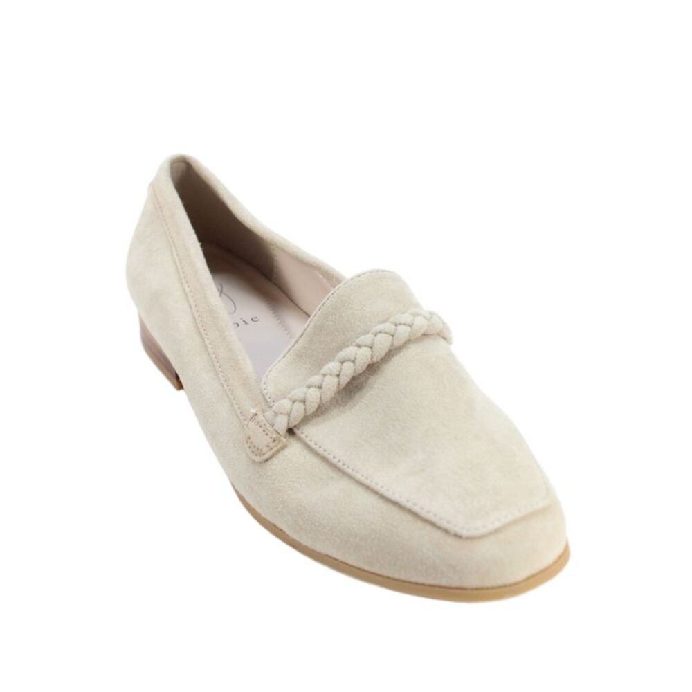 Joie Womens Suede Braided Strap Slip-On Loafers Beige Size 8